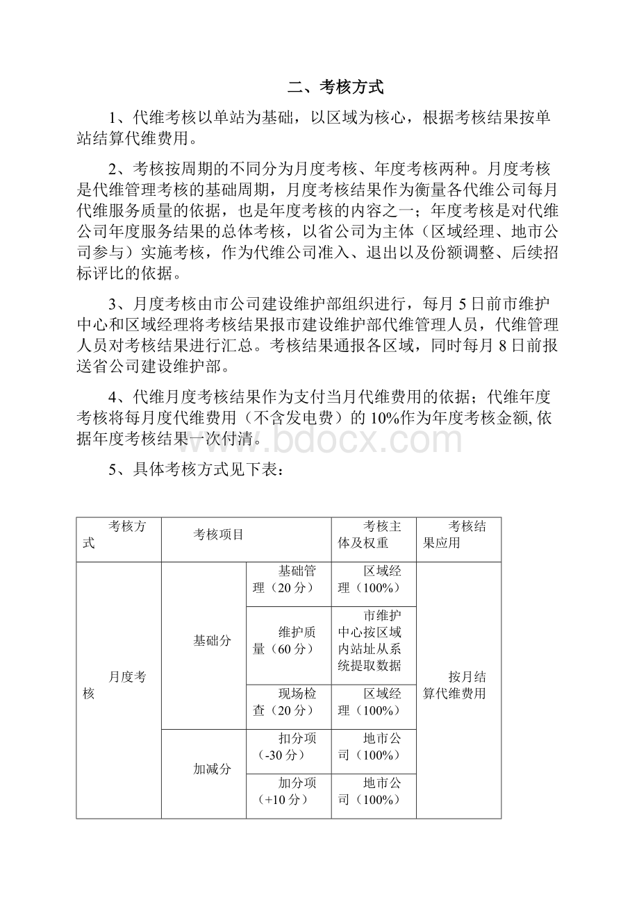 通信机房及动力配套综合代维管理考核办法.docx_第3页