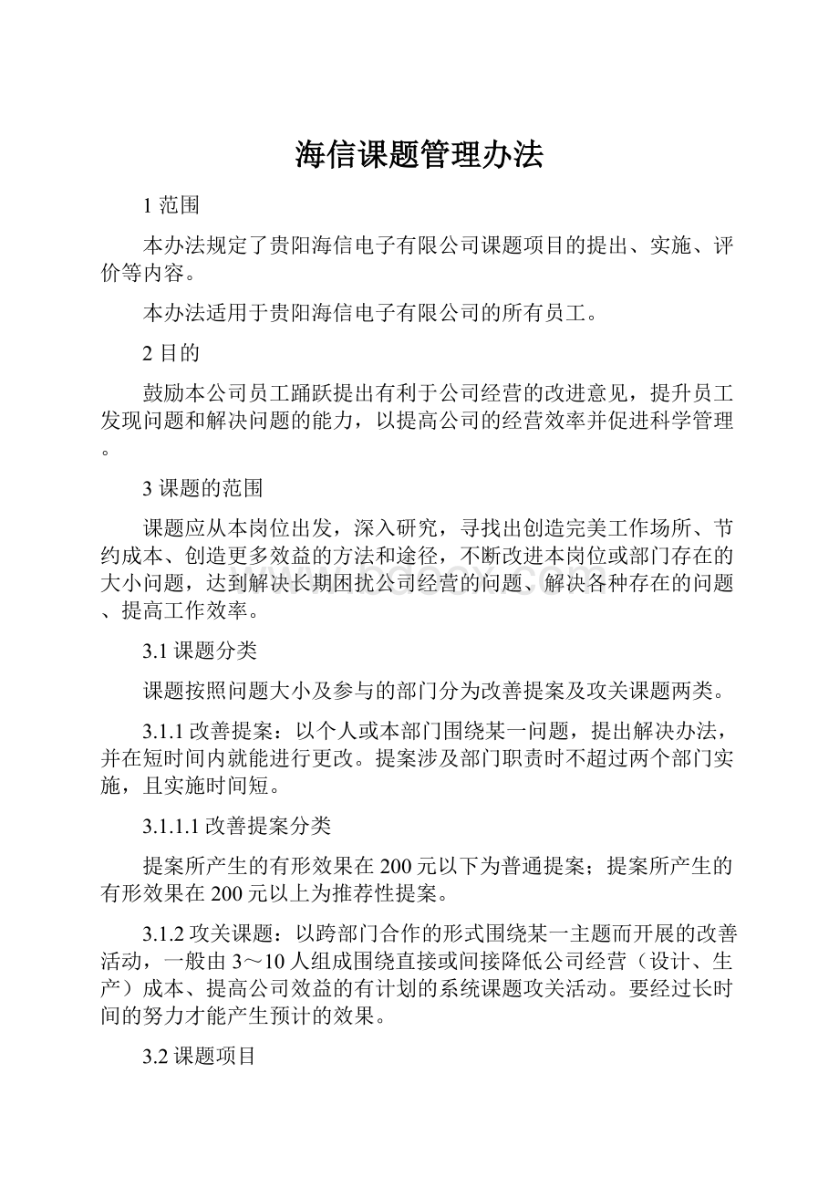 海信课题管理办法.docx_第1页