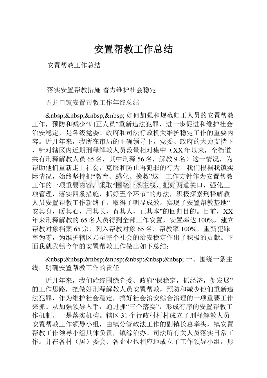 安置帮教工作总结.docx