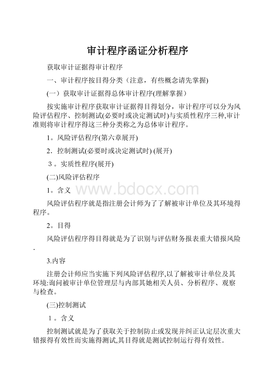 审计程序函证分析程序.docx