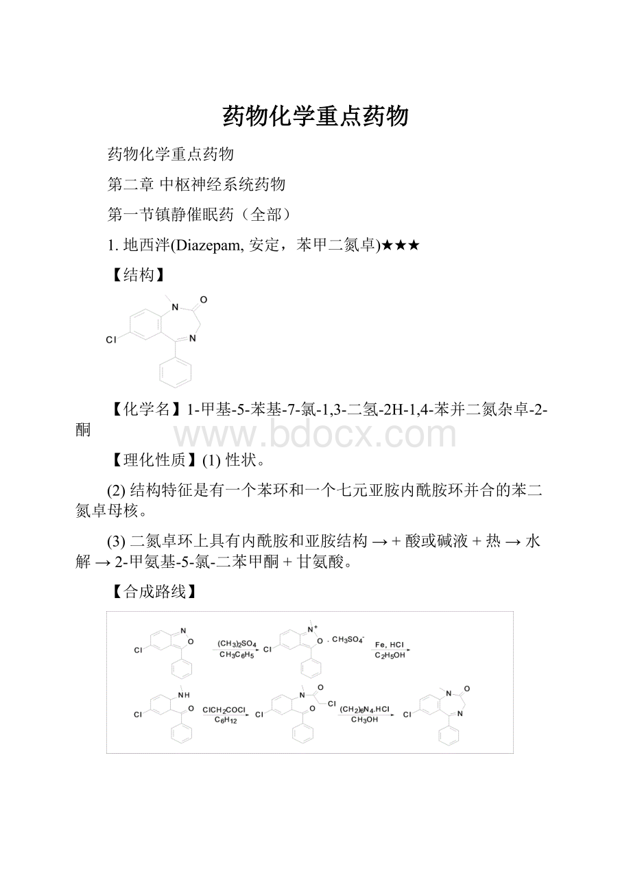 药物化学重点药物.docx_第1页