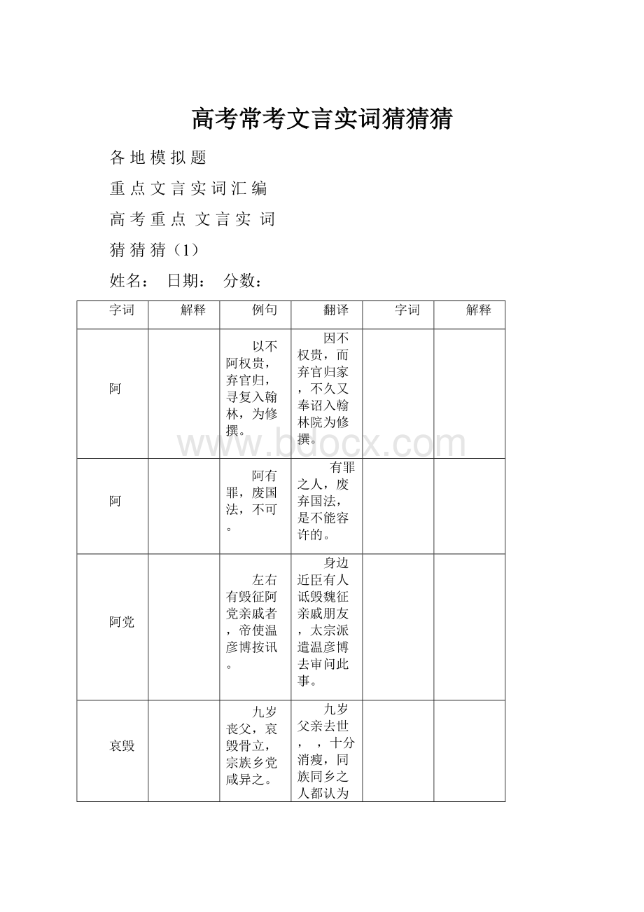 高考常考文言实词猜猜猜.docx_第1页