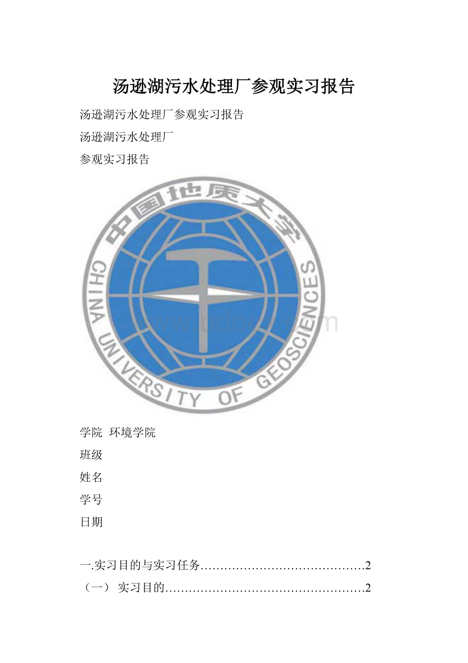 汤逊湖污水处理厂参观实习报告.docx