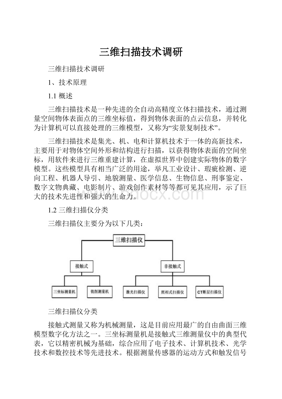 三维扫描技术调研.docx