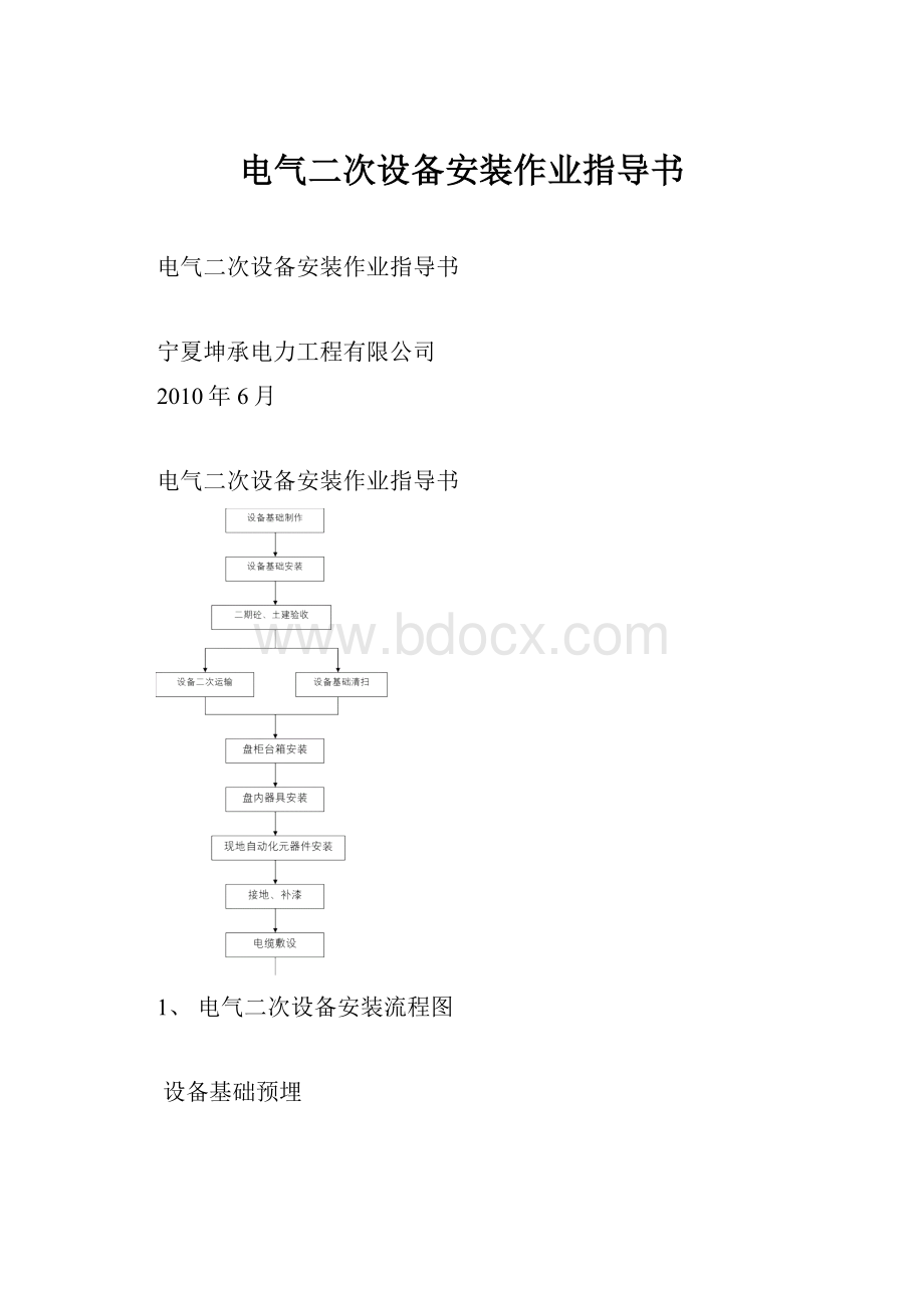 电气二次设备安装作业指导书.docx