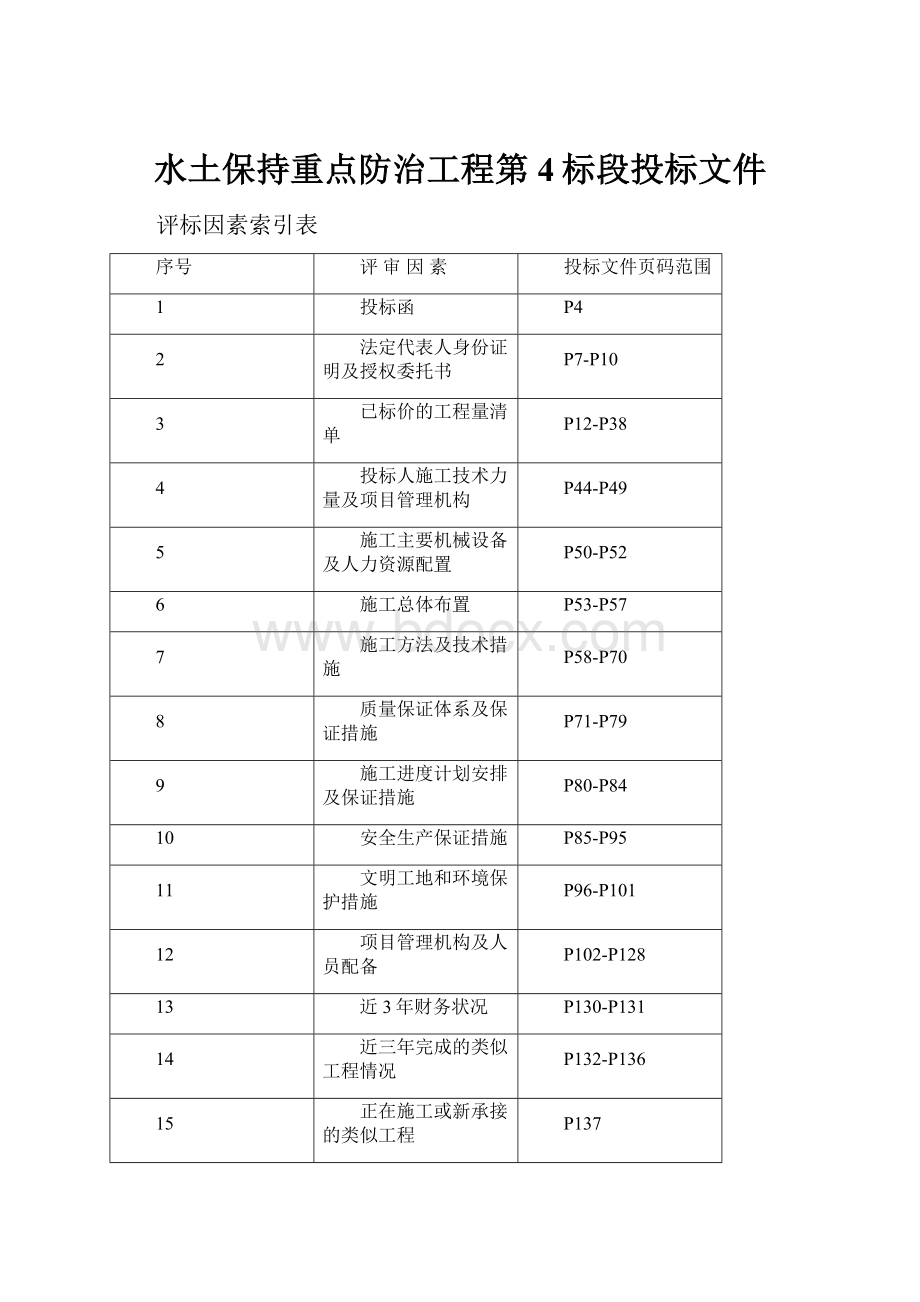 水土保持重点防治工程第4标段投标文件.docx