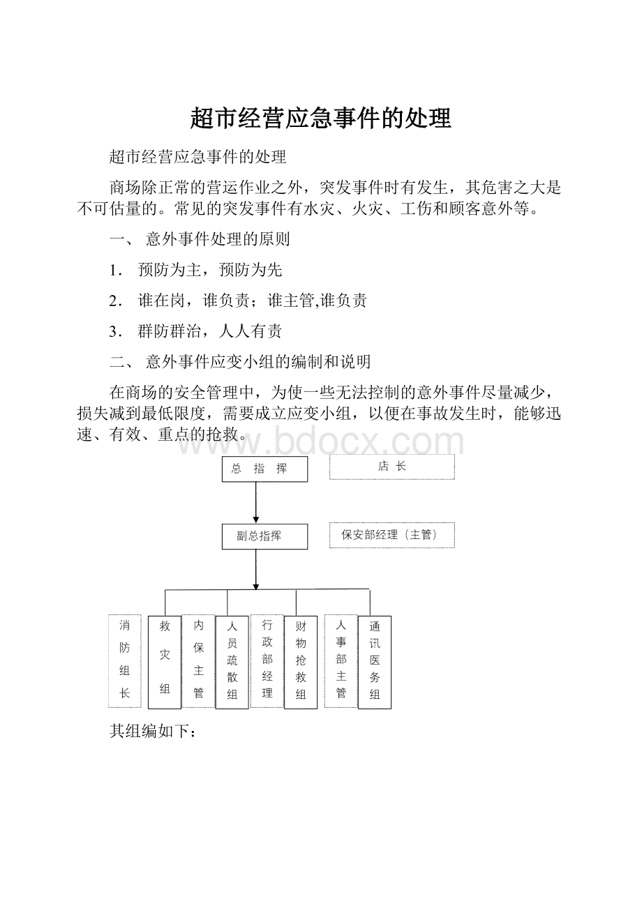 超市经营应急事件的处理.docx_第1页