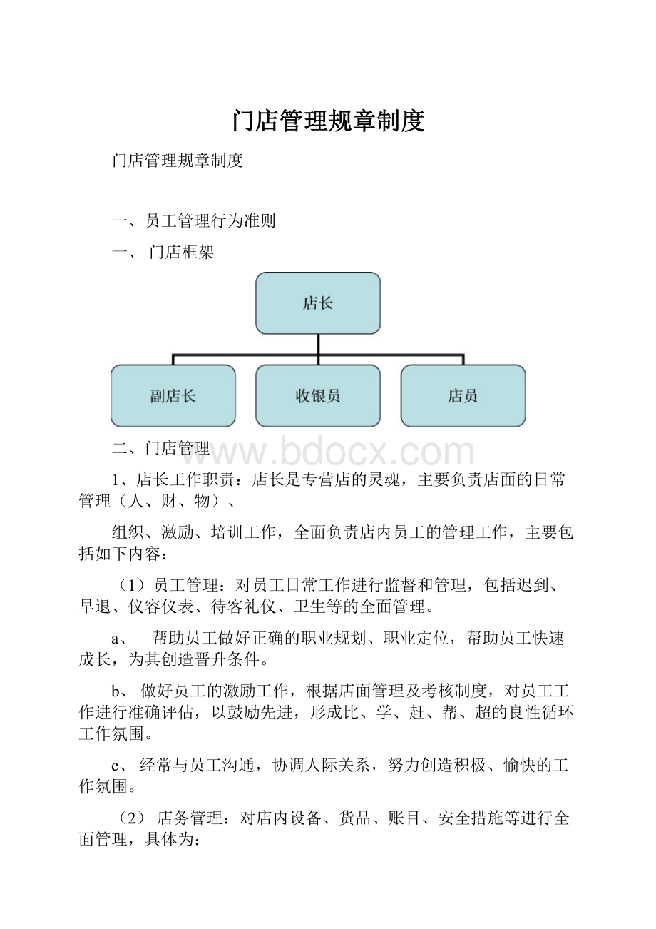 门店管理规章制度.docx_第1页