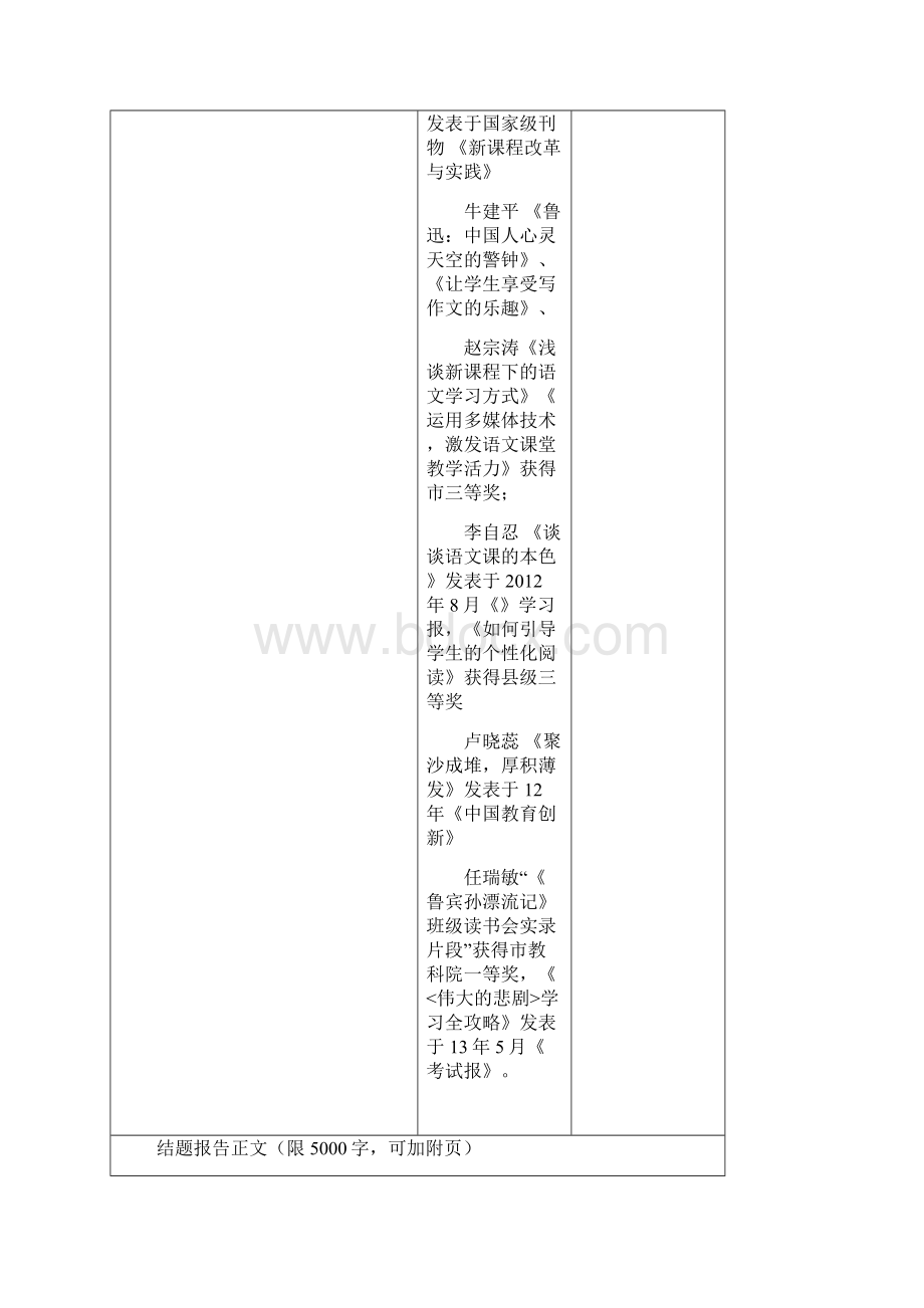 初中语文个性化阅读教学与文学教育研究课题结题报告.docx_第2页