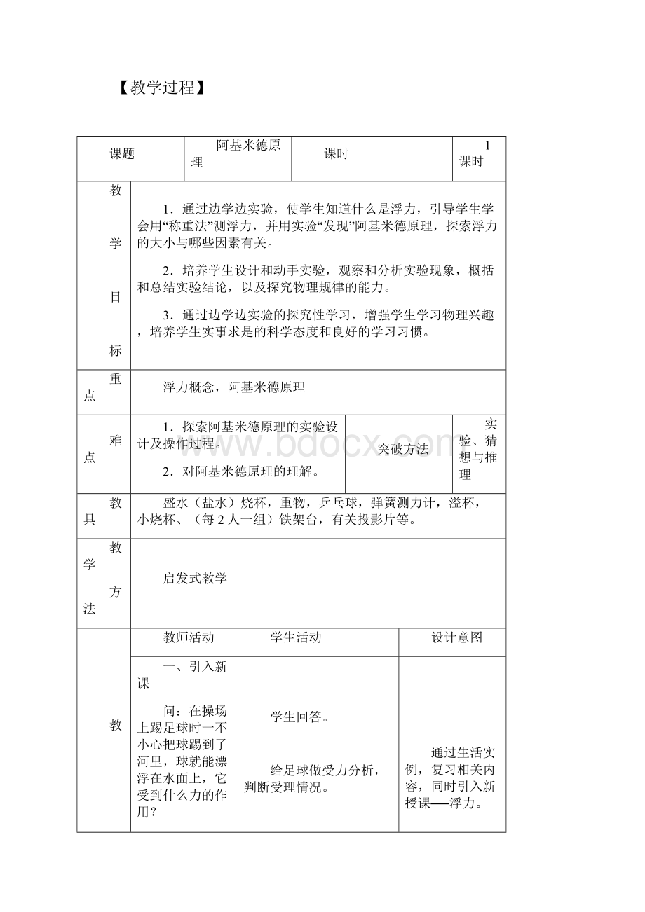 物理人教版八年级下册阿基米德原理教学设计.docx_第2页