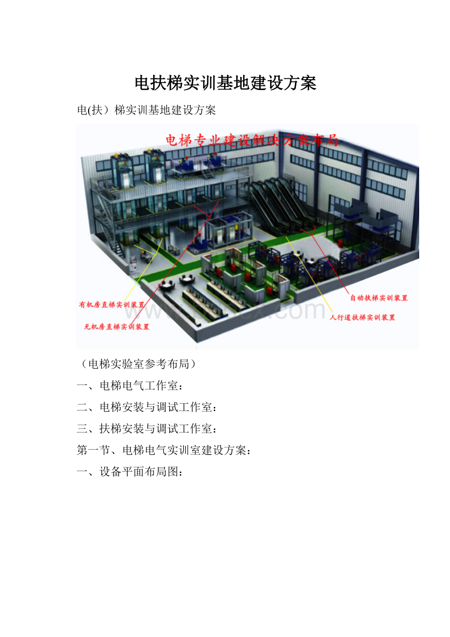 电扶梯实训基地建设方案.docx