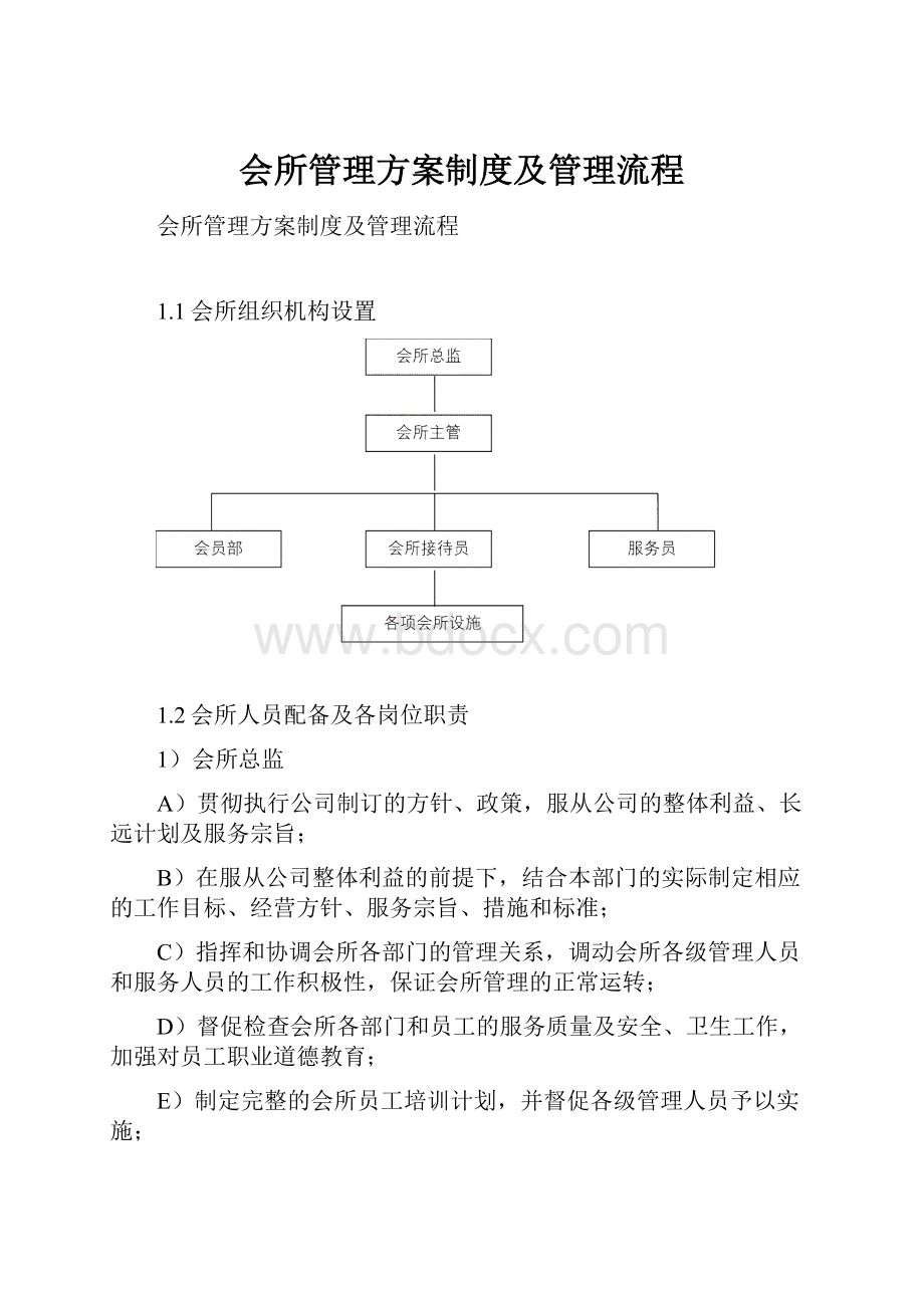 会所管理方案制度及管理流程.docx