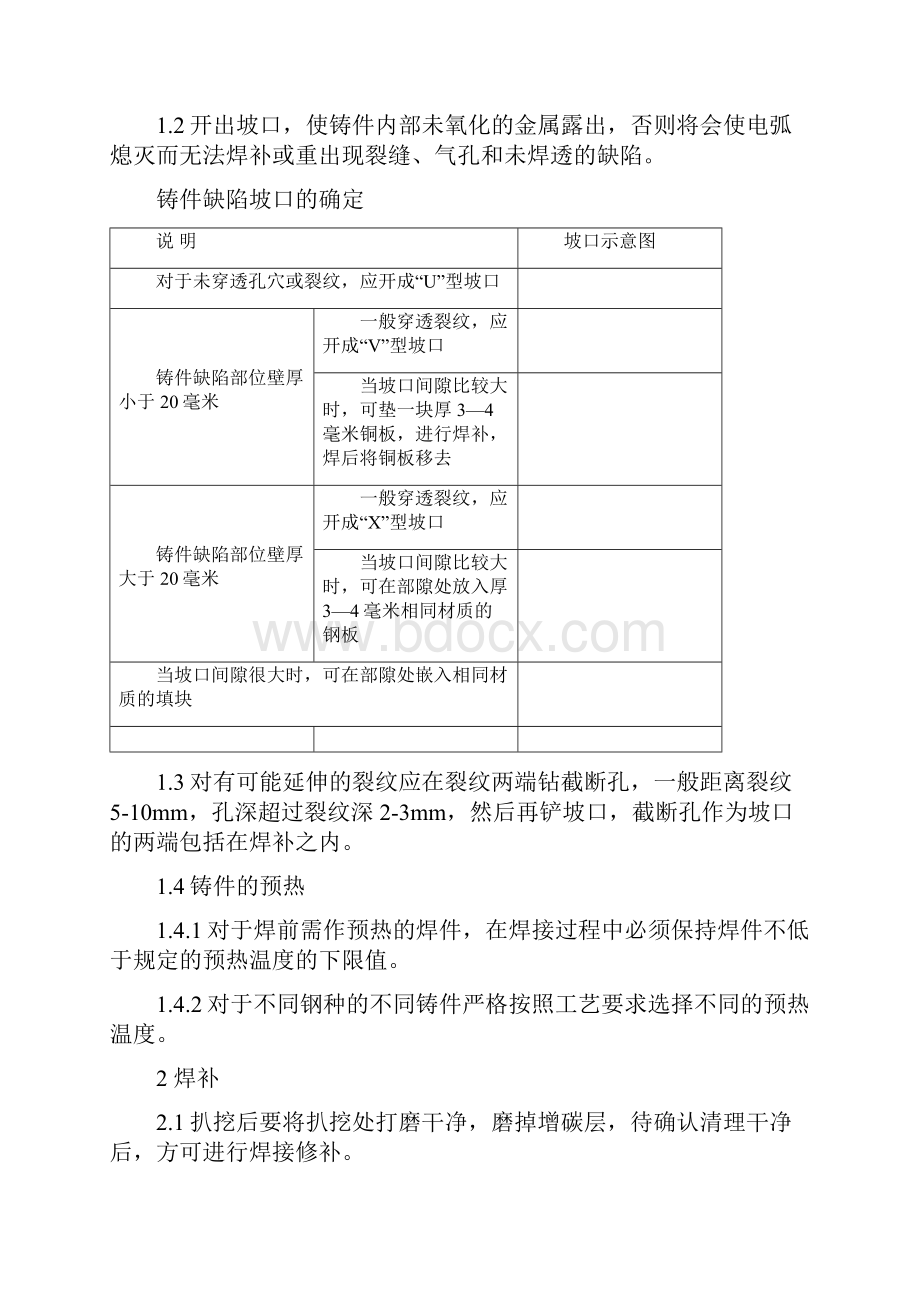 铸件焊接的焊补实用技术及焊补实用工艺规程.docx_第2页