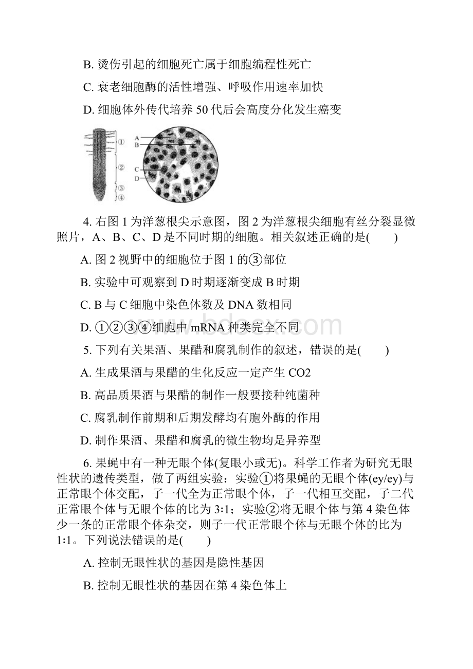 江苏省泰州市届高三生物第一次模拟考试试题320.docx_第2页