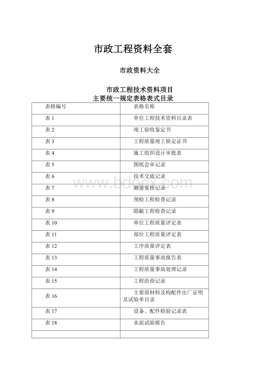 市政工程资料全套.docx