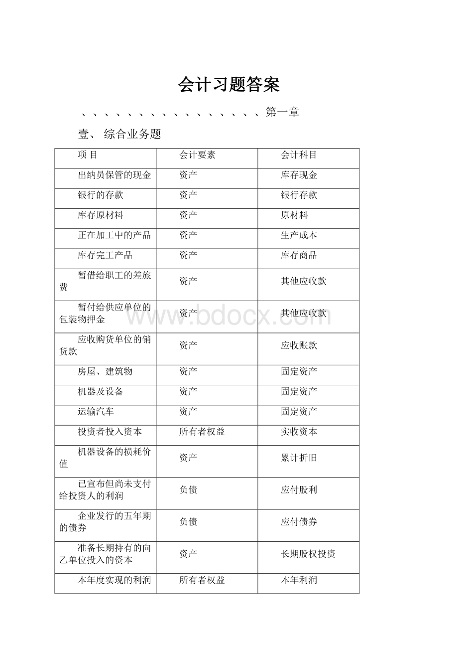 会计习题答案.docx