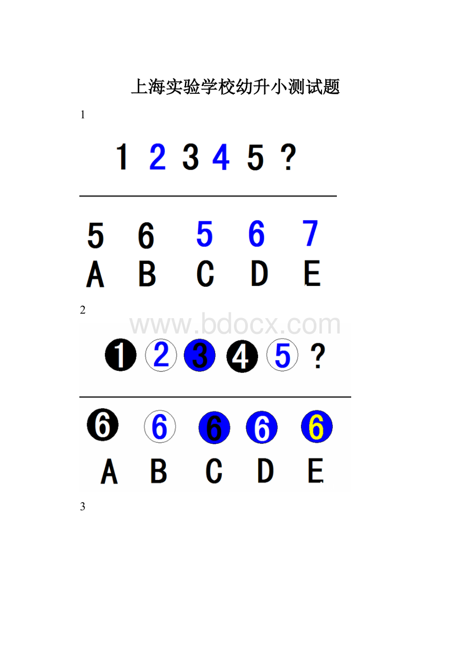 上海实验学校幼升小测试题.docx_第1页