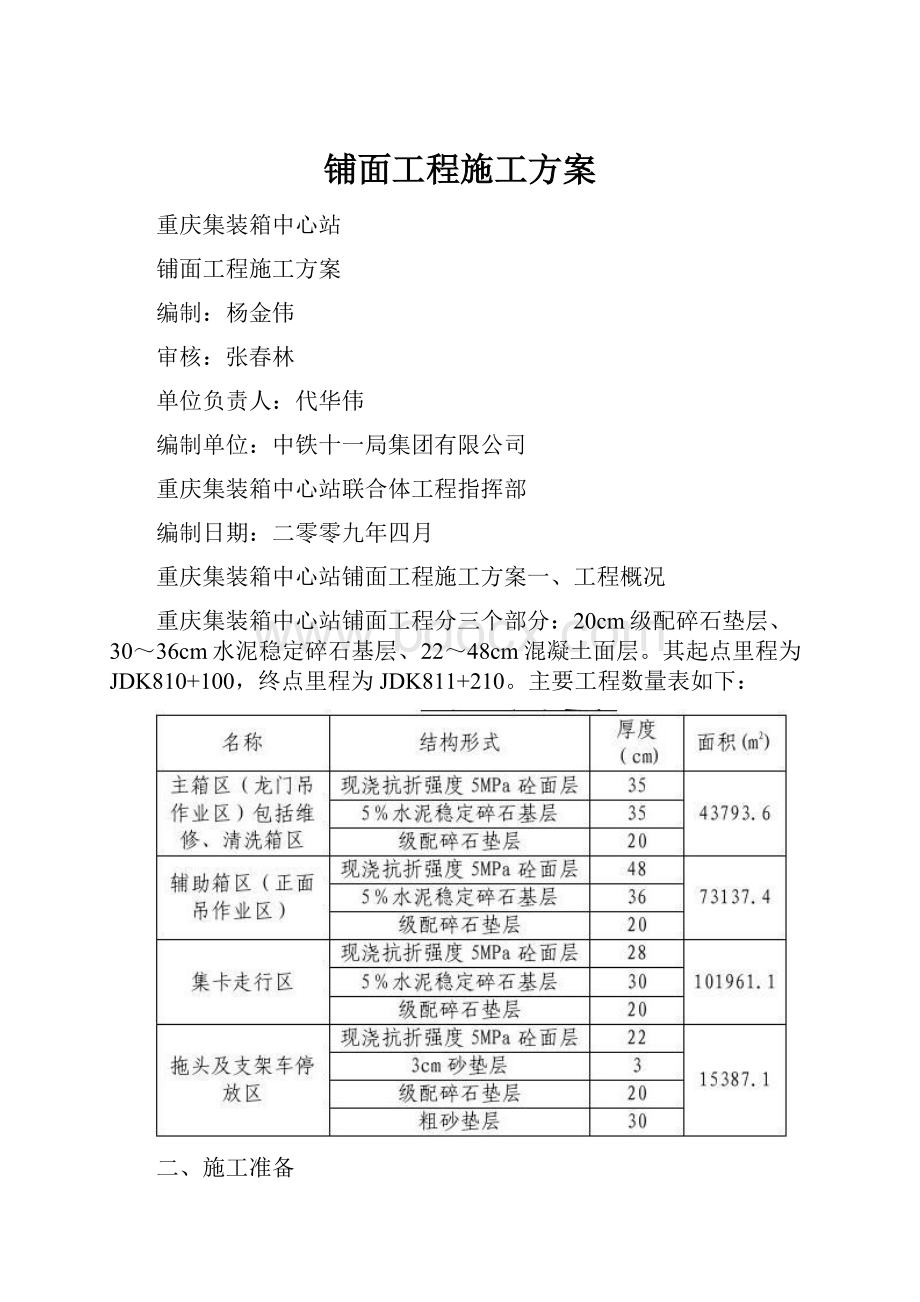 铺面工程施工方案.docx_第1页