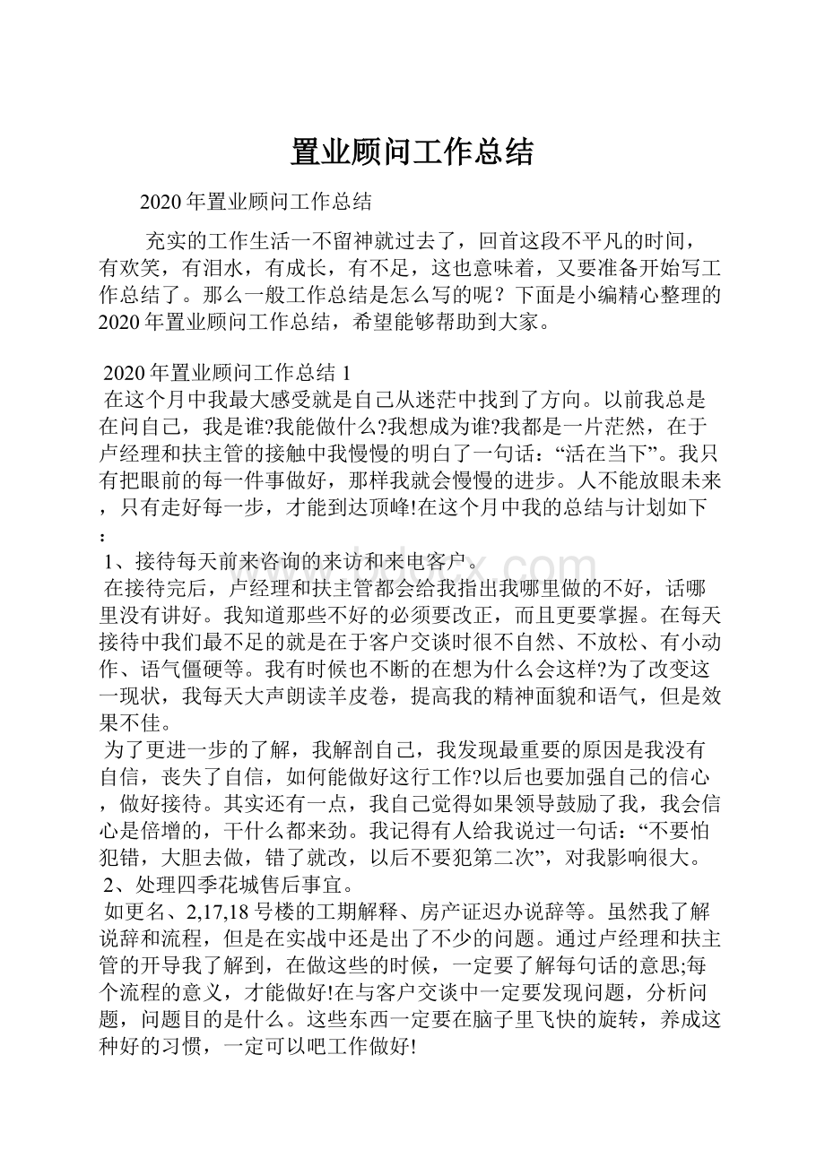 置业顾问工作总结.docx_第1页