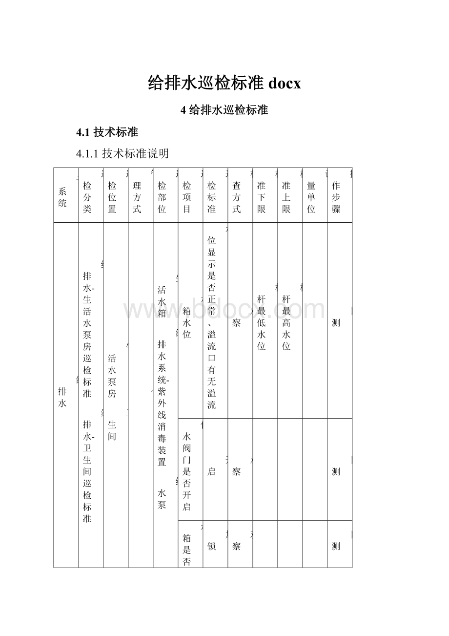 给排水巡检标准docx.docx