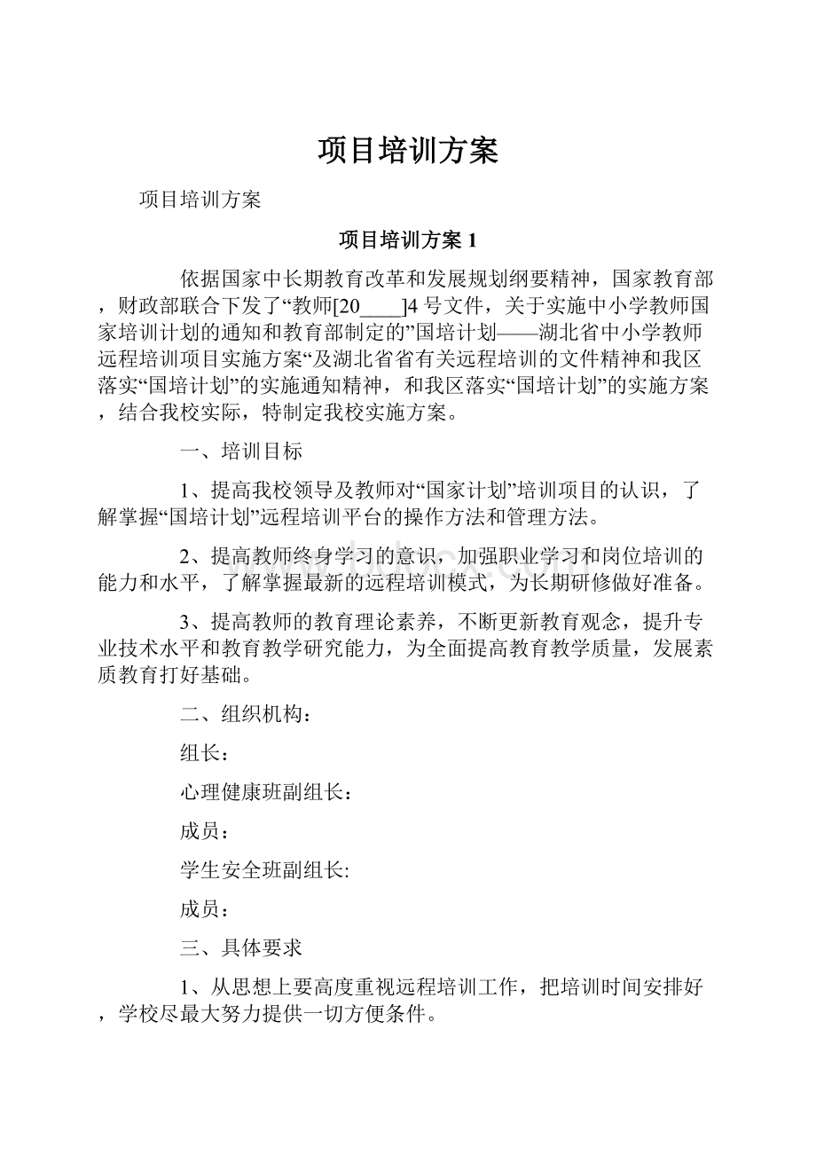 项目培训方案.docx