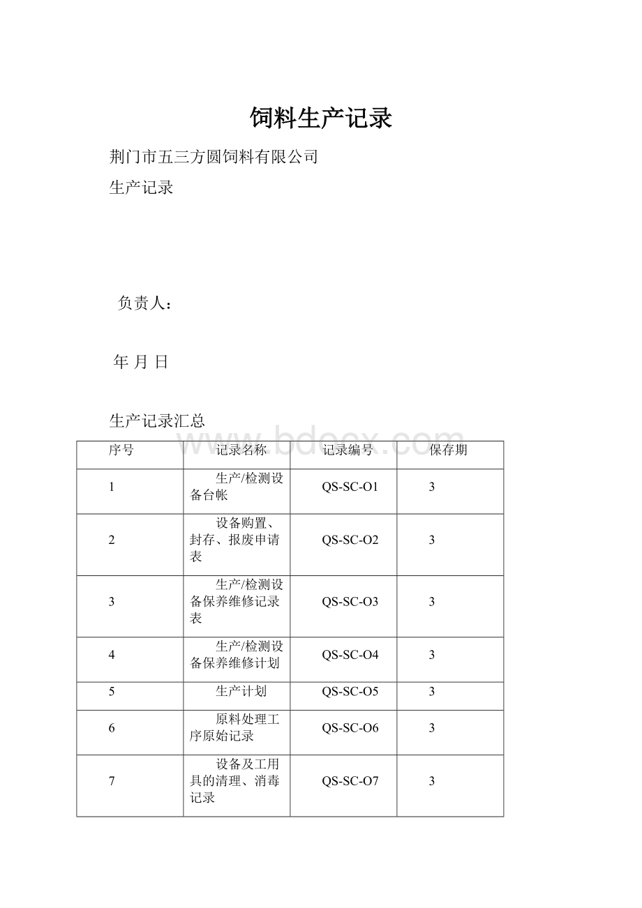 饲料生产记录.docx