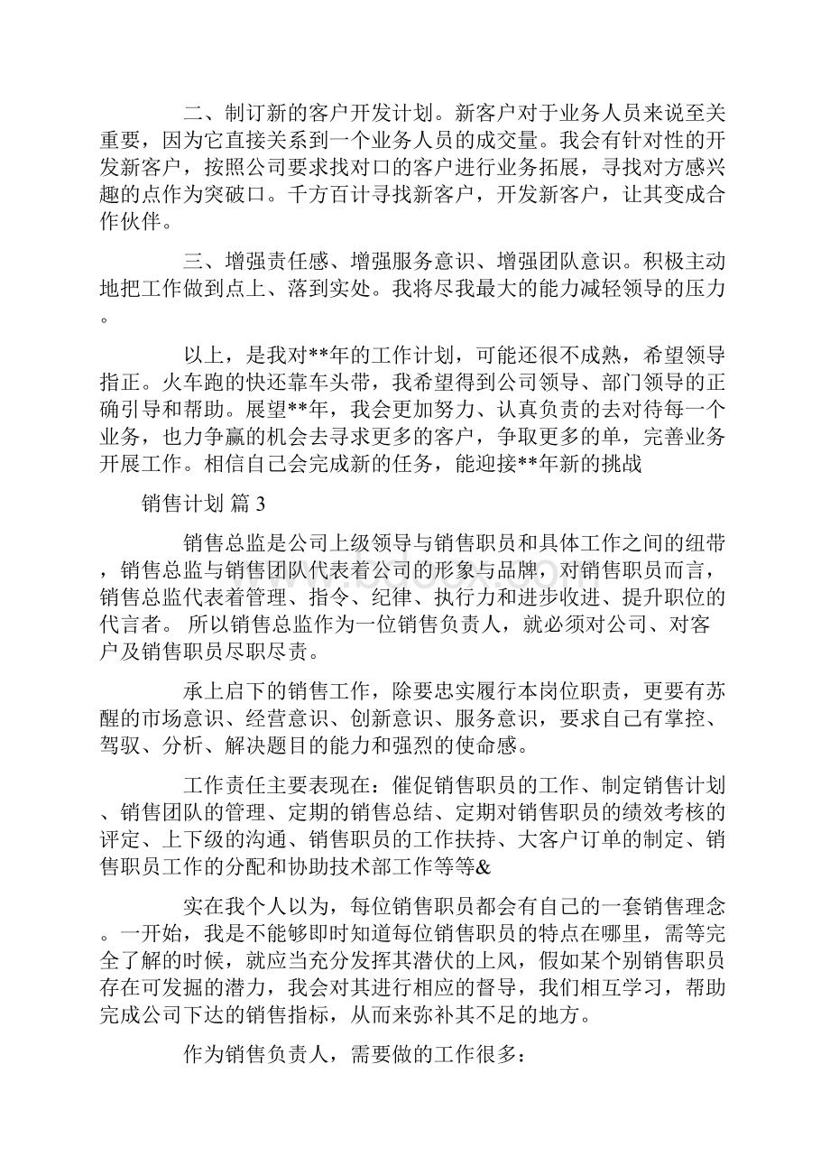 销售计划汇总六篇.docx_第3页