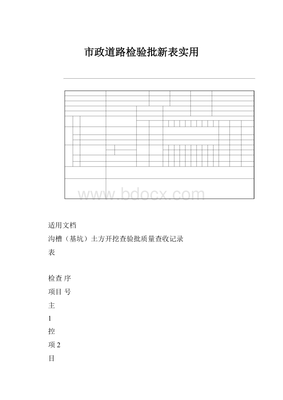 市政道路检验批新表实用.docx_第1页