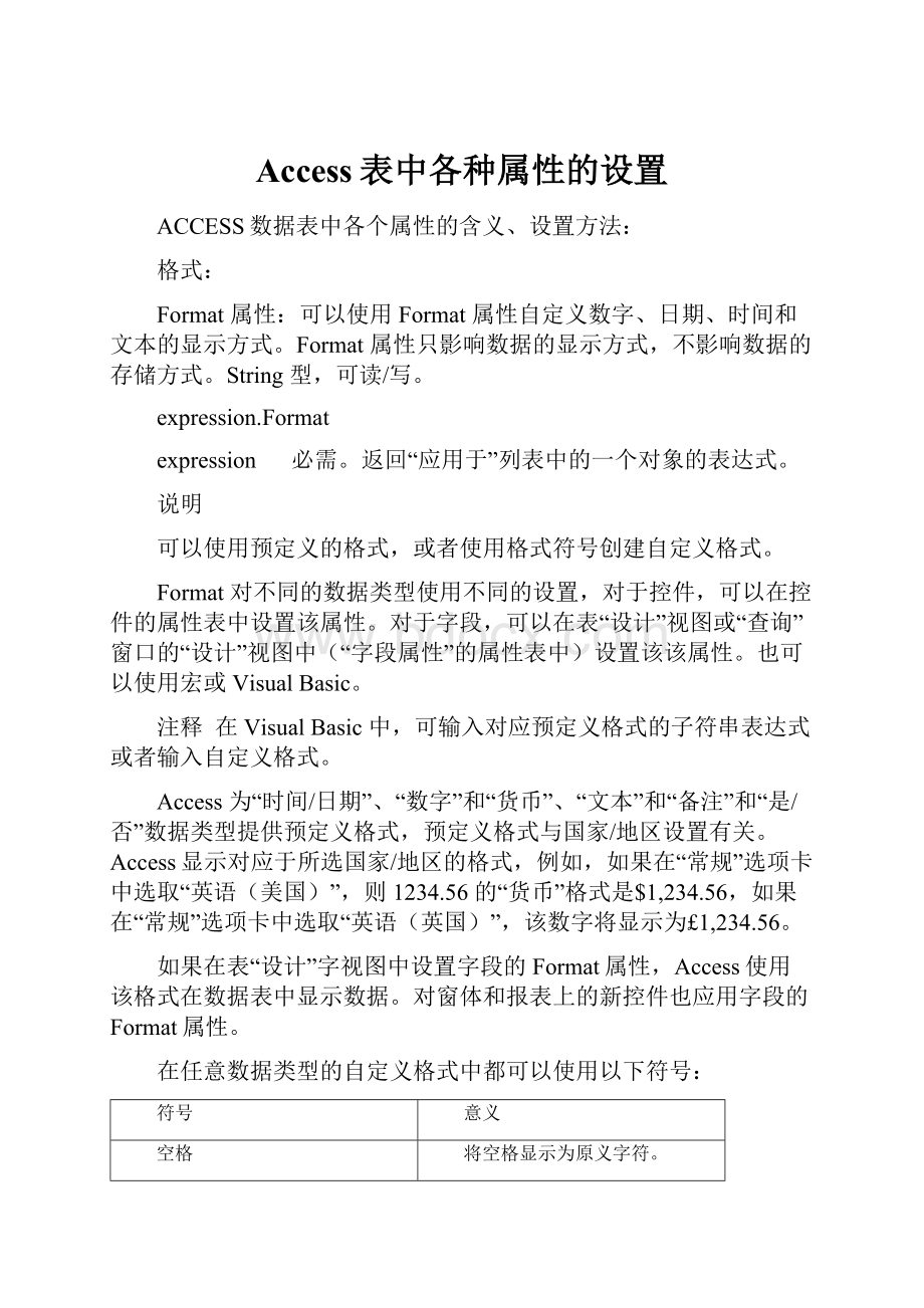 Access表中各种属性的设置.docx_第1页