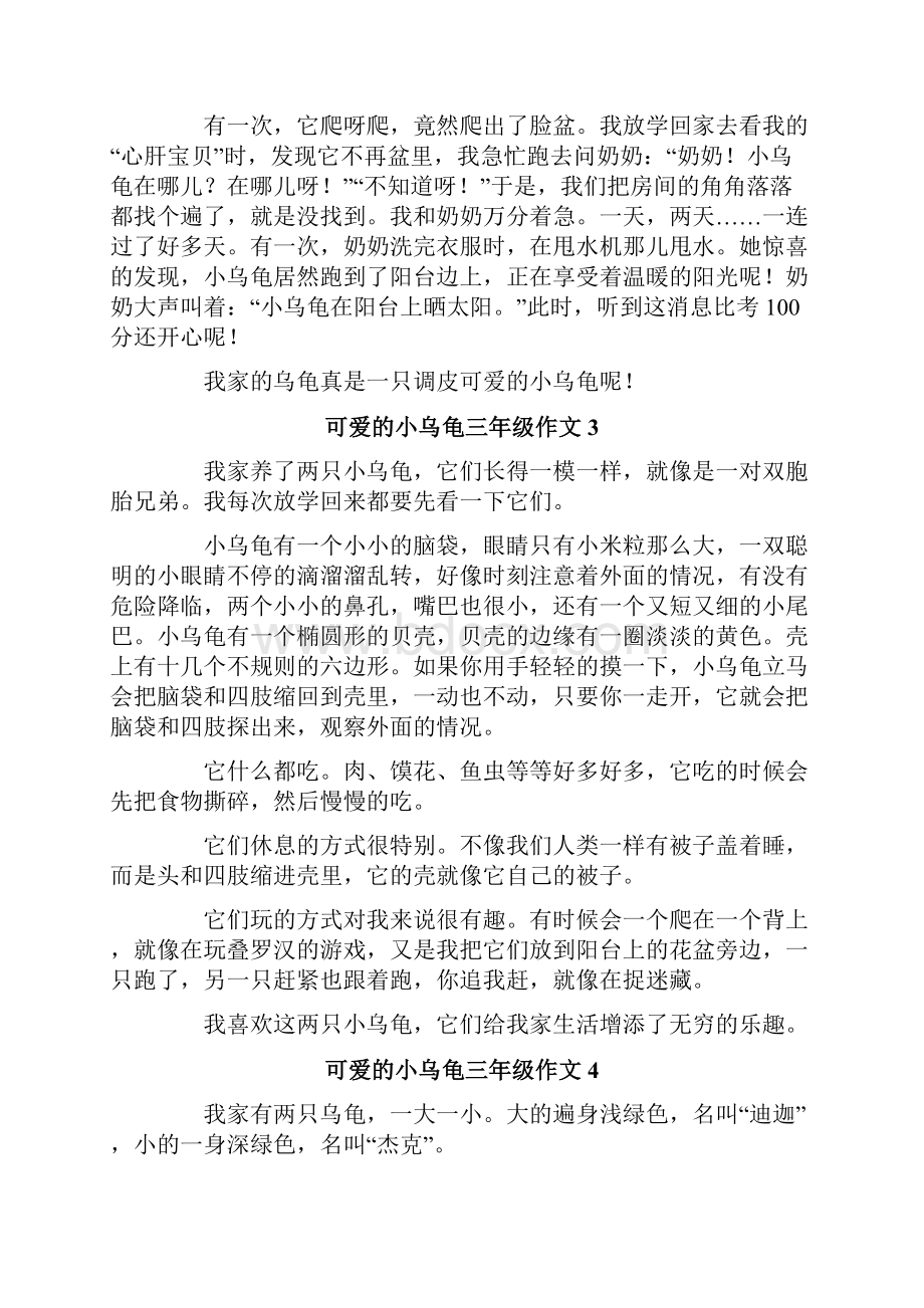 可爱的小乌龟三年级作文.docx_第2页