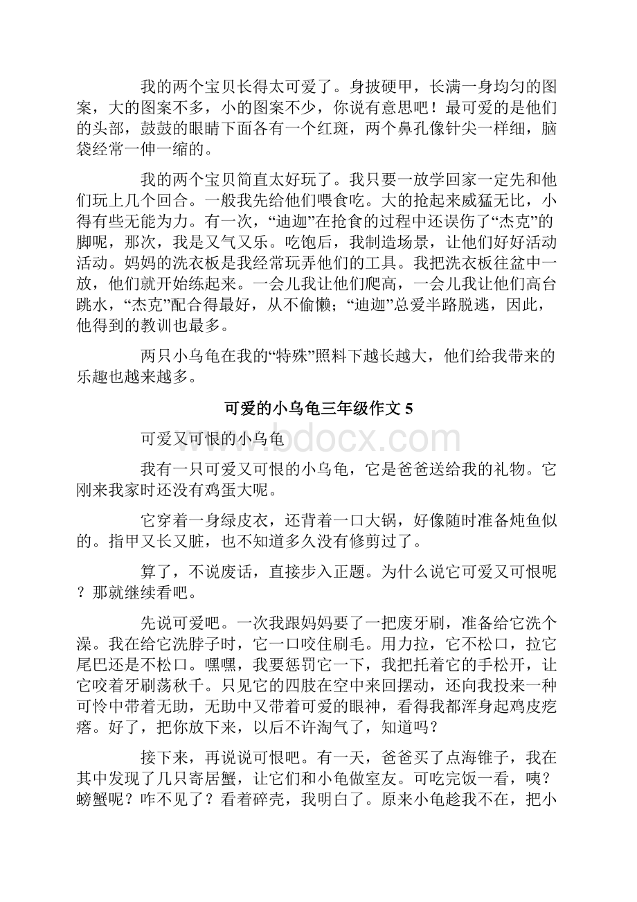 可爱的小乌龟三年级作文.docx_第3页