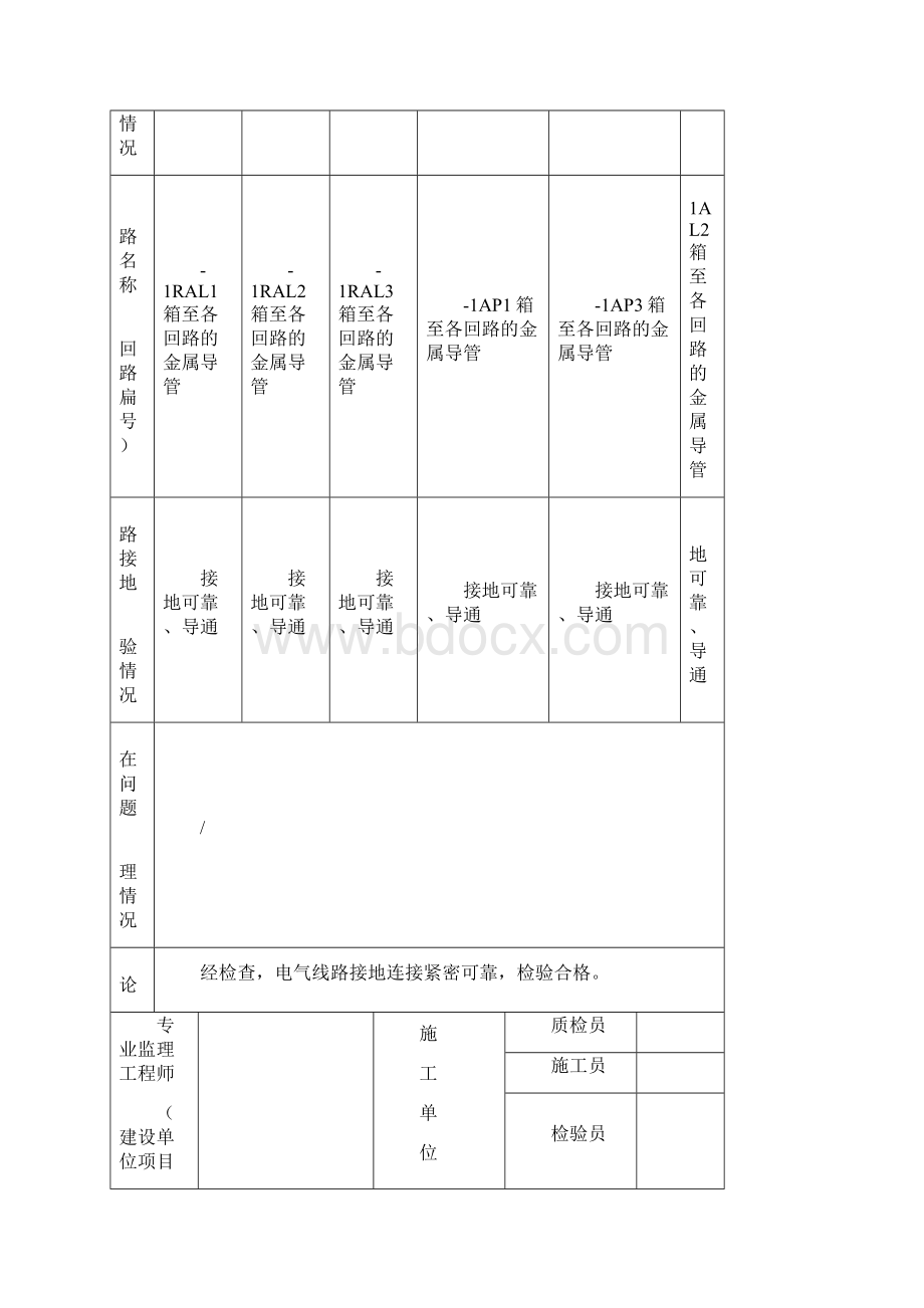 电 气 线 路 接 地 检 验 记 录.docx_第3页