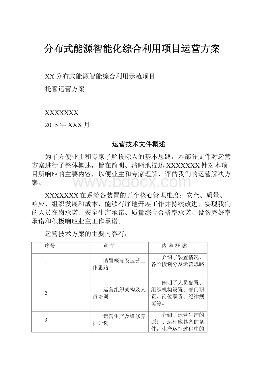 分布式能源智能化综合利用项目运营方案.docx