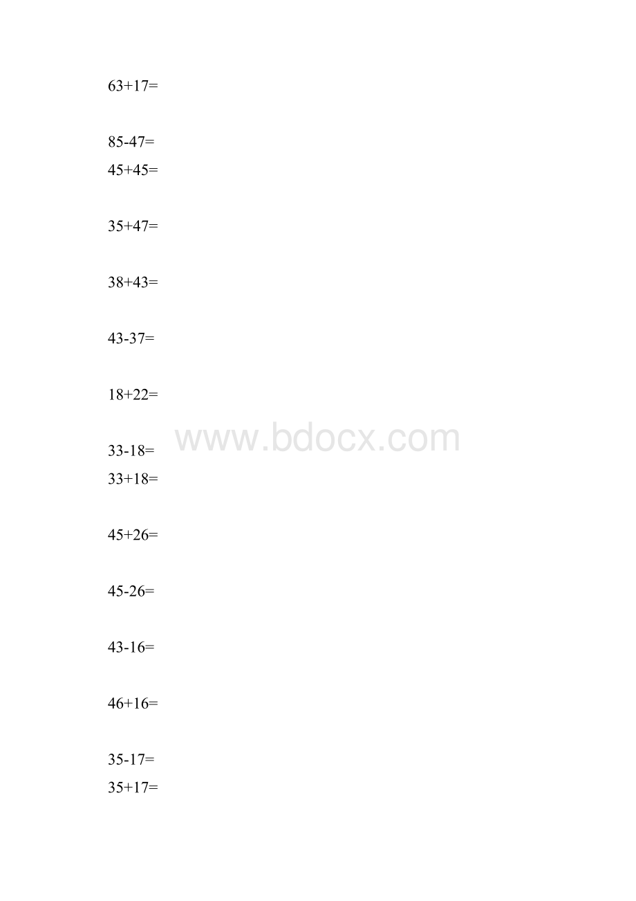 百以内进位加法退位减法每页30道.docx_第3页