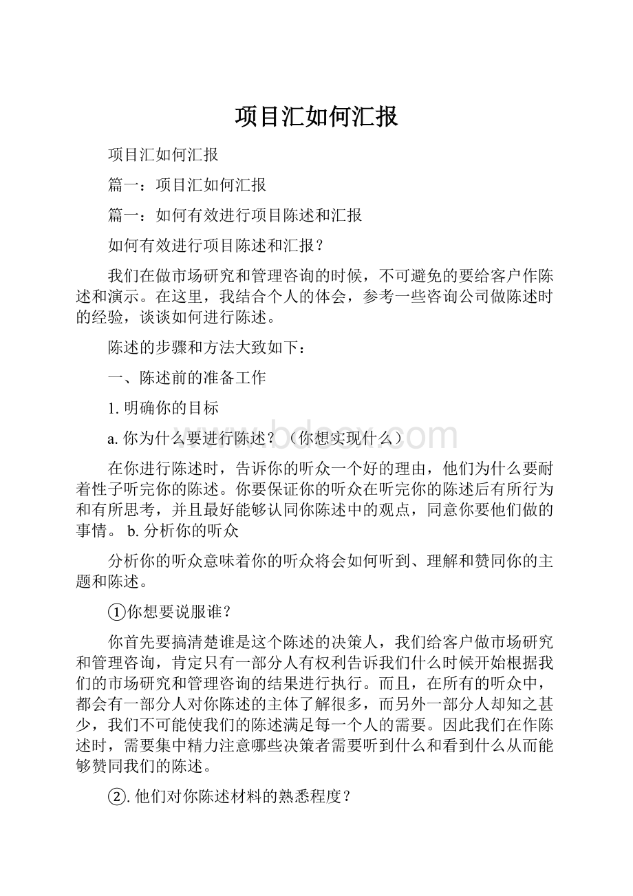 项目汇如何汇报.docx