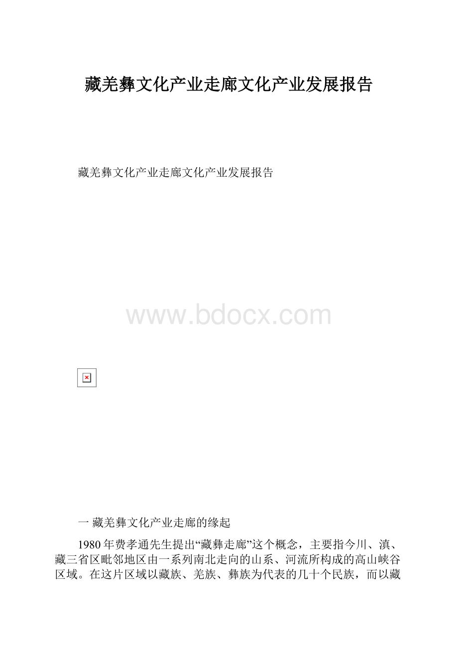 藏羌彝文化产业走廊文化产业发展报告.docx_第1页