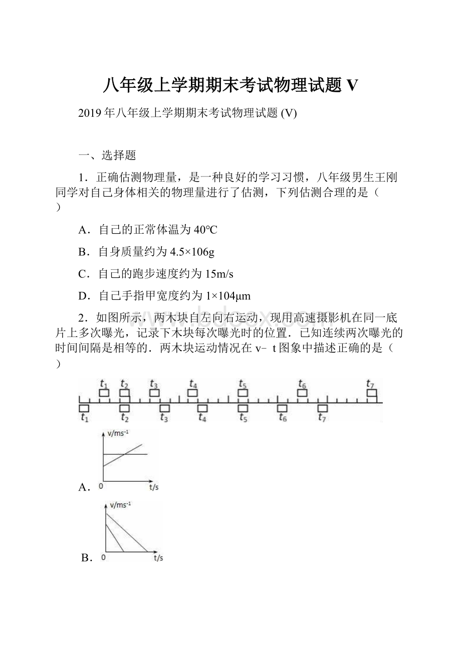 八年级上学期期末考试物理试题 V.docx