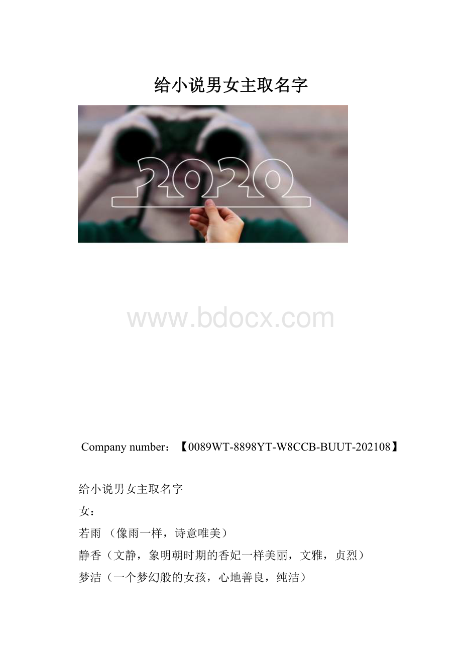 给小说男女主取名字.docx_第1页