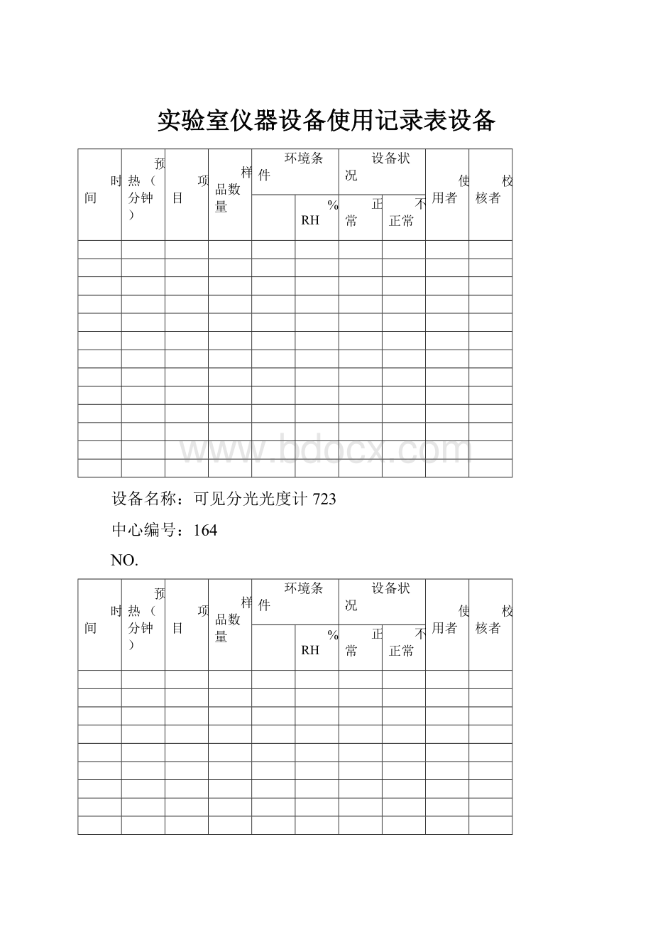 实验室仪器设备使用记录表设备.docx_第1页