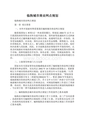 临朐城市商业网点规划.docx