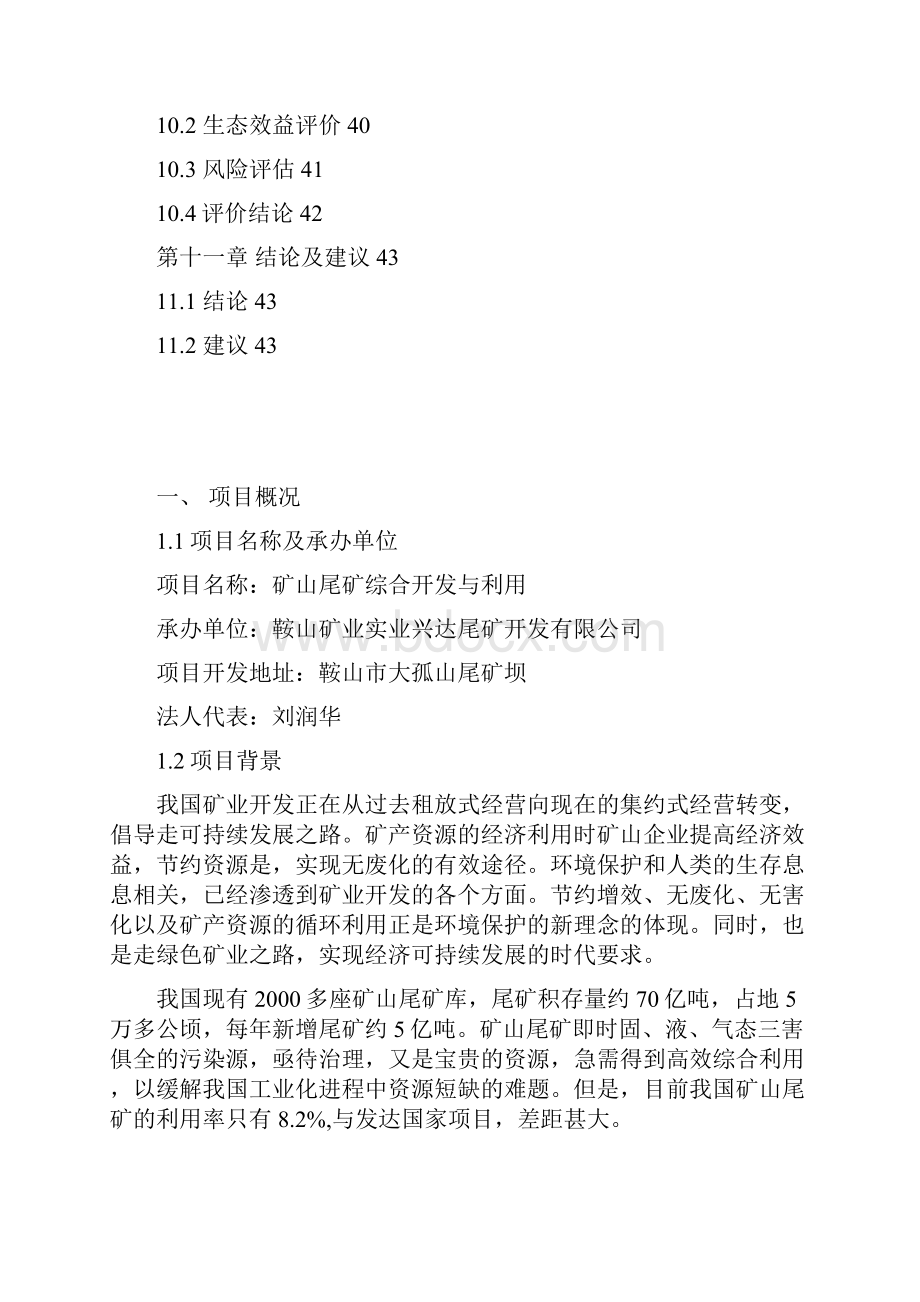 矿山尾矿综合开发与利用项目可行性研究报告代项目建议书.docx_第3页