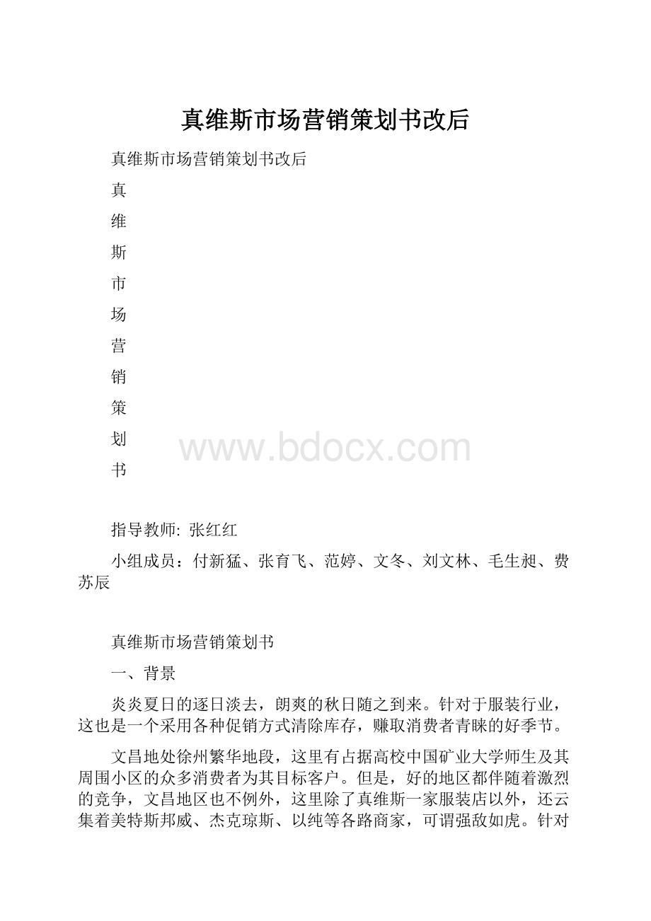 真维斯市场营销策划书改后.docx