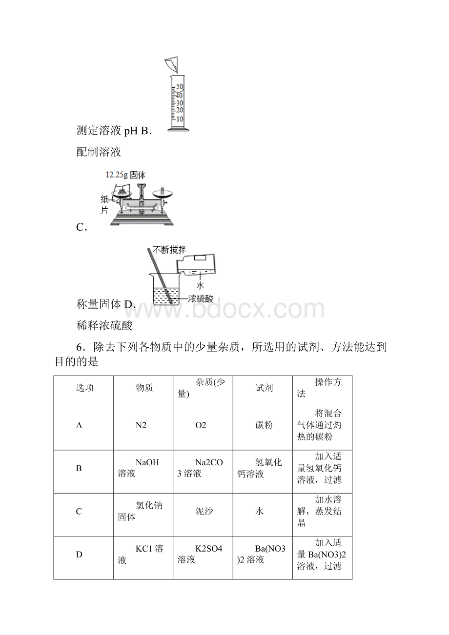 成都石室外语学校中考化学试题 含答案.docx_第3页