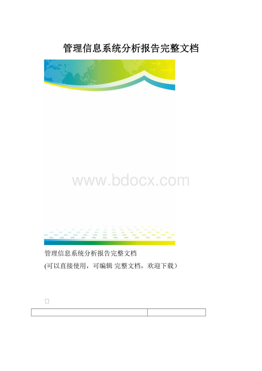 管理信息系统分析报告完整文档.docx