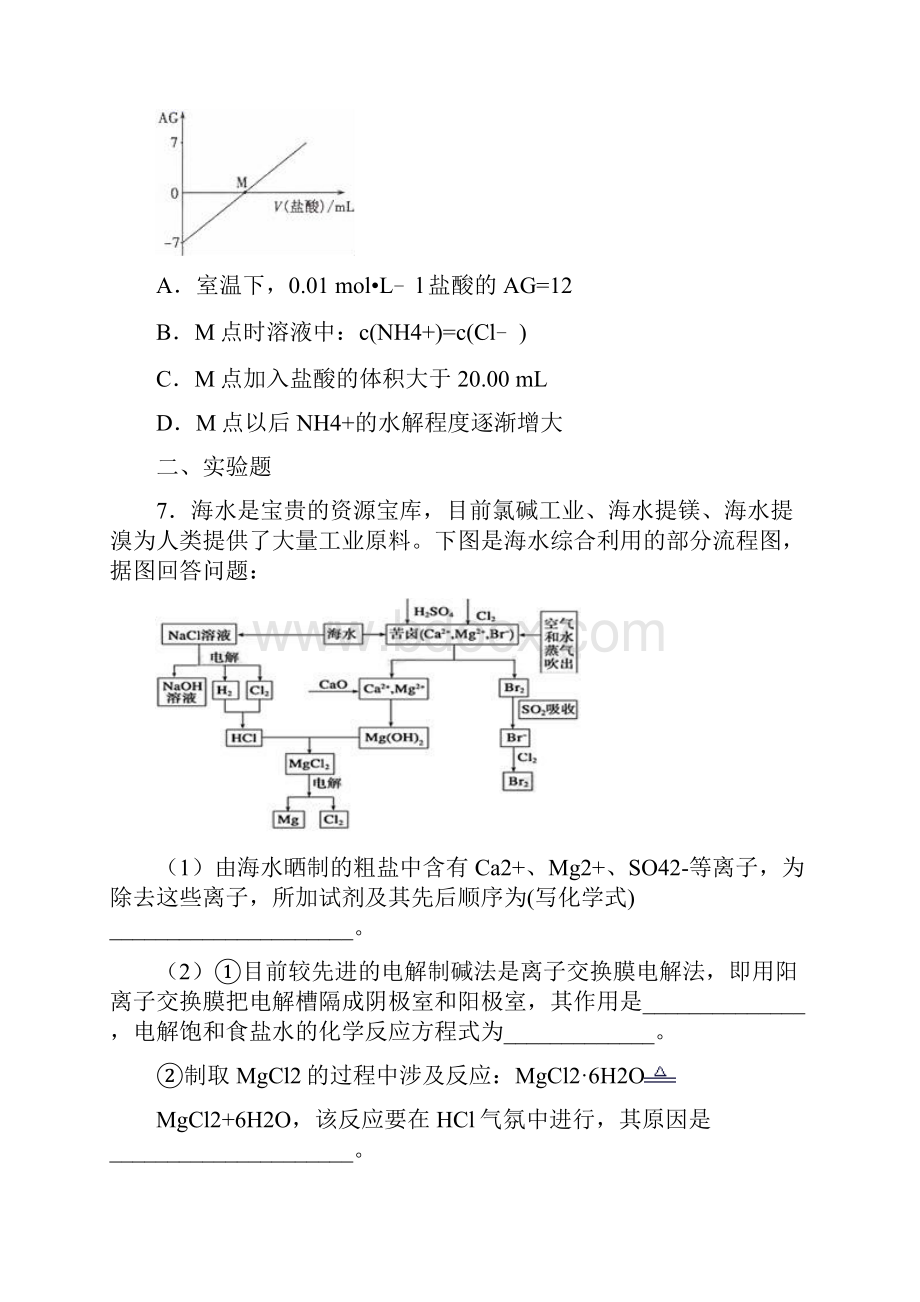 届内蒙古鄂尔多斯一中高三上月考四化学卷.docx_第3页