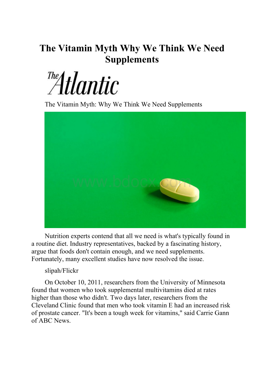 The Vitamin Myth Why We Think We Need Supplements.docx