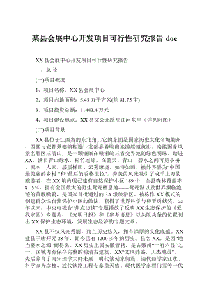 某县会展中心开发项目可行性研究报告doc.docx