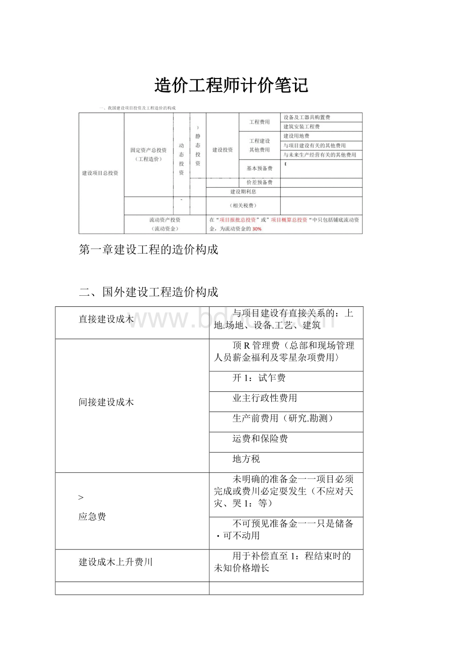 造价工程师计价笔记.docx