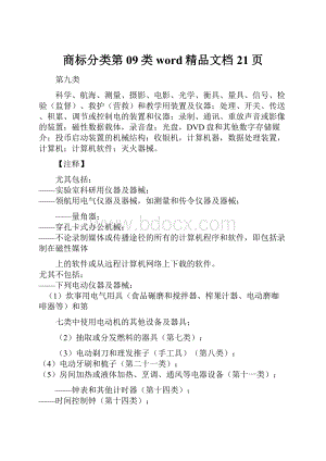 商标分类第09类word精品文档21页.docx