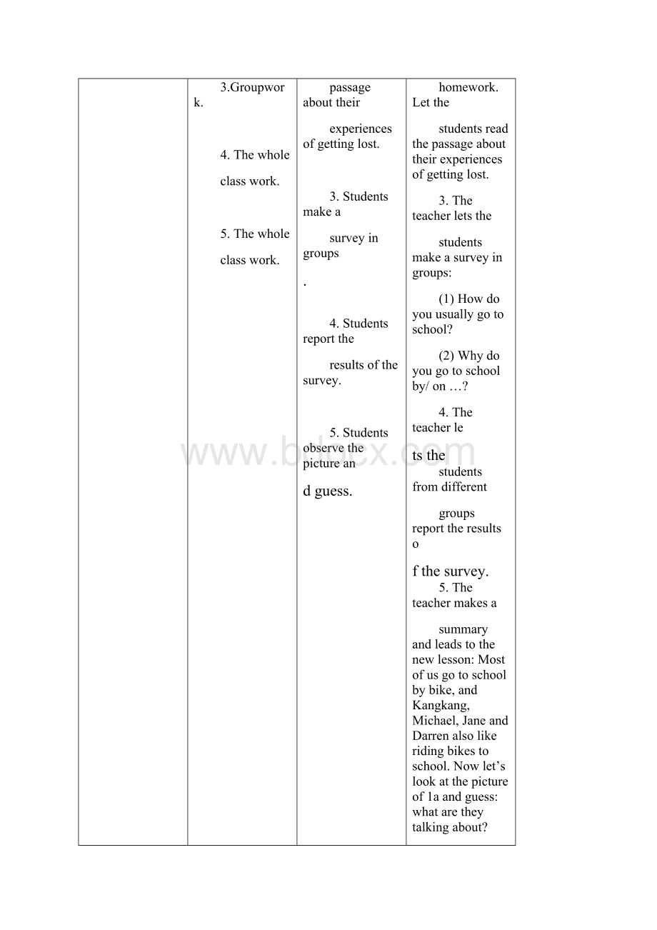 八下英语新仁爱版 Unit 6 Enjoying Cycling Topic 3 Bicycle riding is good exercise Section A 教案.docx_第3页